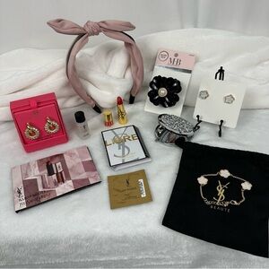12pc Mystery Beauty Bundle with YSL Samples, House of Harlow Earrings, and More